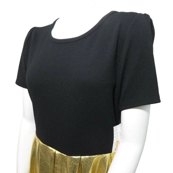 New LuLaRoe S Amelia Dress Elegant Collection Black Gold Lame Sparkle Shimmer - Picture 7 of 9